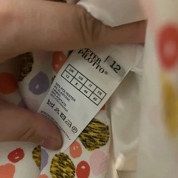 NWT Peter Pilotto Polka Dot Cady One-Shoulder Dress UK size 12, US size 8, White - Picture 7 of 7